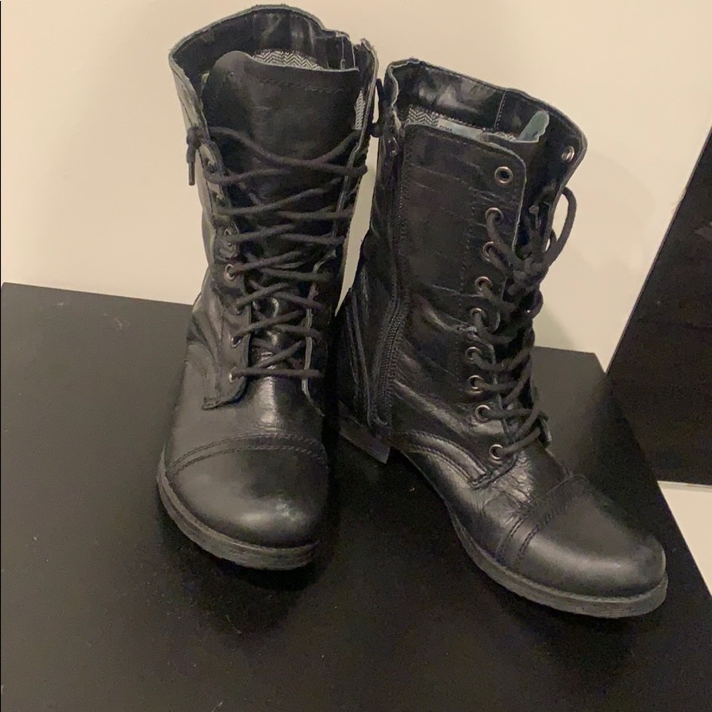 Black combat boots
